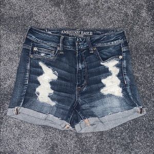 High waisted jean shorts